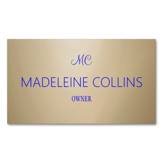 パーソナライズシンプルプロフェッショナル木目 マグネット名刺 (正面)