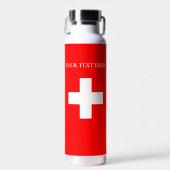 パーソナライズスイス国旗 Schweiz スイス ヨーロッパ ウォーターボトル (正面)