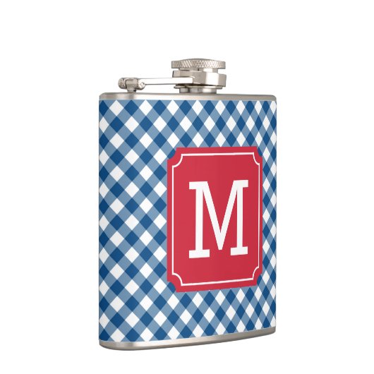 パーソナライズスタイリッシュブルージンジャムモノグラム フラスク (右)