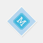 パーソナライズスタイリッシュベビーブルージンジャムモノグラム スタンダードカクテルナプキン (角)