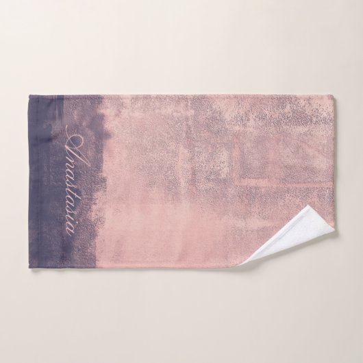 パーソナライズスタイル抽象芸術ピンクネイビーブルー バスタオルセット (ハンドタオル)