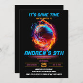 パーソナライズスポーツバスケットボール誕生日 招待状 (正面/裏面)