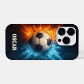 パーソナライズスポーツ/サッカーiPhone 14 Proケース iPhoneケース (裏面横)