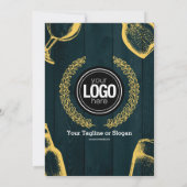 パーソナライズダークグリーンブルワリーテーマ招待状 招待状 (裏面)