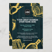 パーソナライズダークグリーンブルワリーテーマ招待状 招待状 (正面/裏面)