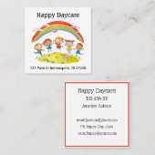 パーソナライズデイケアプリスクール先生ハッピーキッズB スクエア名刺 (正面/裏面)