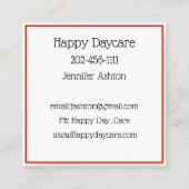 パーソナライズデイケアプリスクール先生ハッピーキッズB スクエア名刺 (裏面)