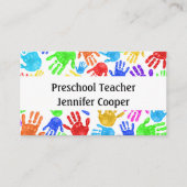 パーソナライズデイサービスプリスクール先生 カラフル 名刺 (正面)