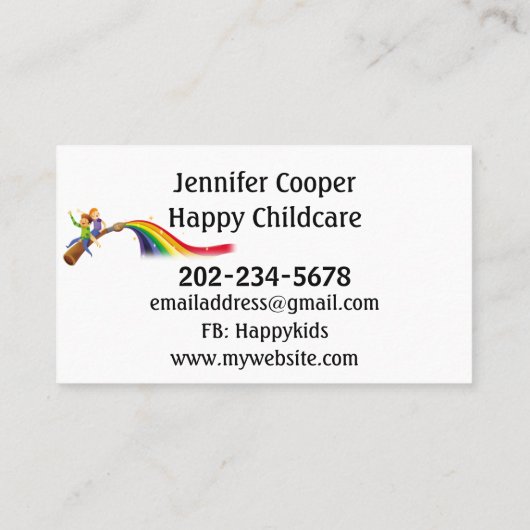 パーソナライズデイサービスプリスクール先生 カラフル 名刺 (裏面)