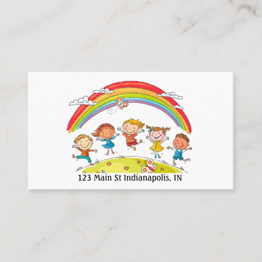 パーソナライズデイサービスプリスクール先生 カラフル 名刺 (正面)