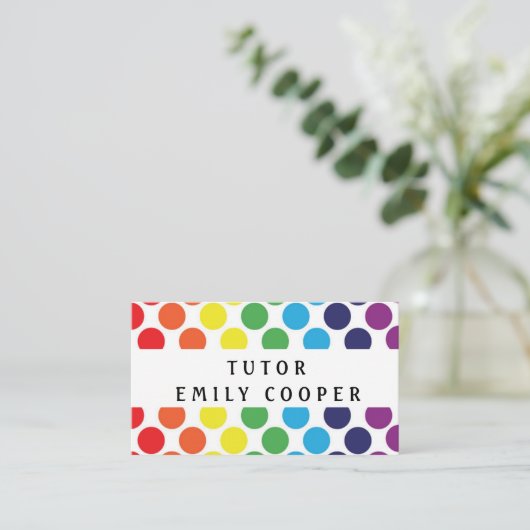 パーソナライズデイサービスプリスクール先生 カラフル 名刺 (スタンド正面)