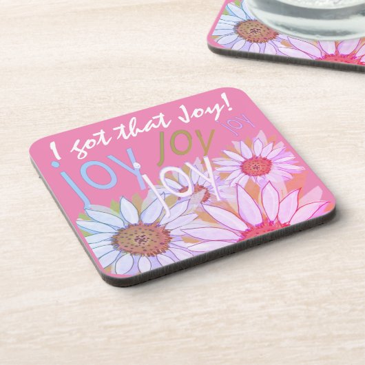 パーソナライズデイジー:フローラ喜び、喜び、喜び！ コースター (左側)