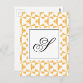 パーソナライズドイニシャルパンプキンピンホイール ポストカード (正面/裏面)