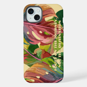 パーソナライズドイニシャル トロピカルボタニカルデザイン iPhone 15 PLUSケース