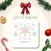 パーソナライズドクリスマスデザイン Let It Snow コースター
