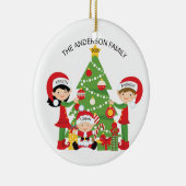 パーソナライズドクリスマス 3人家族 セラミックオーナメント (右)