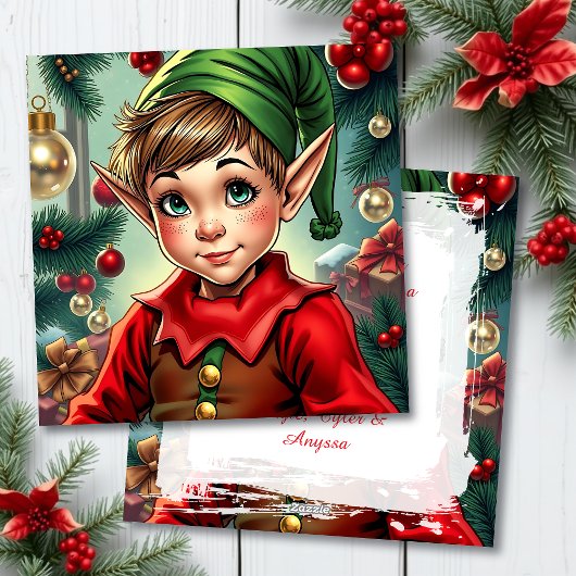 パーソナライズドクリスマス Whimsical Elf シーズンカード