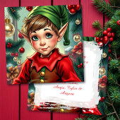 パーソナライズドクリスマス Whimsical Elf シーズンカード