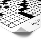 パーソナライズドクロスワードゲーム 黒と白 ポスター (角)