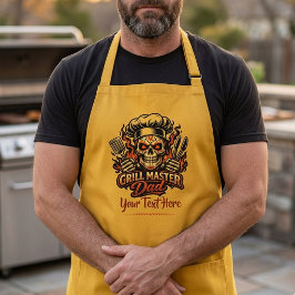 パーソナライズドグリルマスターお父さんシュガースカルBBQ ロングエプロン