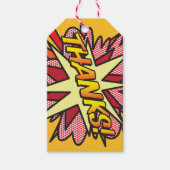 パーソナライズドコミックブックポップアートありがとう ギフトタグ (正面)