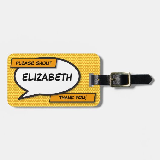 パーソナライズドコミックブックポップアートスピーチバブル ラゲッジタグ (正面横)