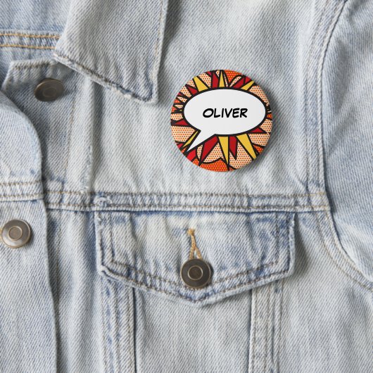 パーソナライズドコミックブックポップアートスピーチバブル 缶バッジ (インサイチュ)