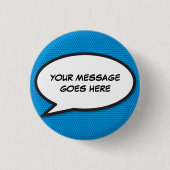 パーソナライズドコミックブックポップアートスピーチバブル 缶バッジ (正面)