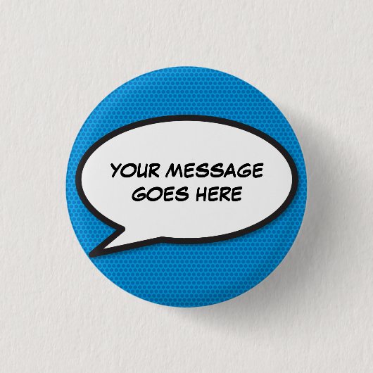 パーソナライズドコミックブックポップアートスピーチバブル 缶バッジ (正面)