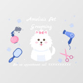 パーソナライズドッグペットグルーミングショップフロント ウィンドウサイン (シート)