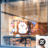 パーソナライズドッグペットグルーミングショップフロント ウィンドウサイン (カフェ窓)