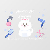 パーソナライズドッグペットグルーミングショップフロント ウィンドウサイン (シート)