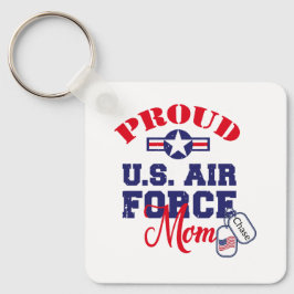 パーソナライズドッグラベル米国空軍ママ キーホルダー