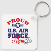 パーソナライズドッグラベル米国空軍ママ キーホルダー (裏面)