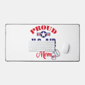 パーソナライズドッグラベル米国空軍ママ デスクマット (キーボード&マウス)