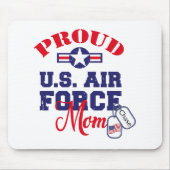 パーソナライズドッグラベル米国空軍ママ マウスパッド (正面)
