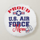 パーソナライズドッグラベル米国空軍ママ ラウンドクッション (裏面)