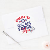 パーソナライズドッグラベル米国空軍ママ ラウンドシール (封筒)
