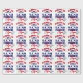 パーソナライズドッグラベル米国空軍ママ ラッピングペーパー (フラット)