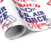 パーソナライズドッグラベル米国空軍ママ ラッピングペーパー (ロールコーナー)