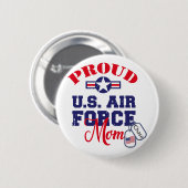 パーソナライズドッグラベル米国空軍ママ 缶バッジ (正面&裏面)