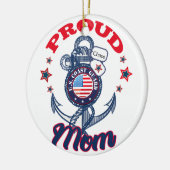 パーソナライズドッグ誇りを持ったラベルUSコーストガードママ セラミックオーナメント (左)