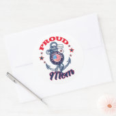 パーソナライズドッグ誇りを持ったラベルUSコーストガードママ ラウンドシール (封筒)