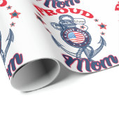 パーソナライズドッグ誇りを持ったラベルUSコーストガードママ ラッピングペーパー (ロールコーナー)