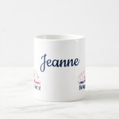 パーソナライズドネーム入りBonjour Paris France コーヒーマグカップ (中央)
