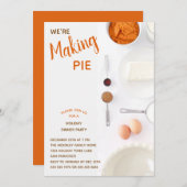 パーソナライズドパンプキンパイ ホリデーディナーパーティー 招待状 (正面/裏面)