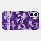 パーソナライズドパープルカモフラージュ Case-Mate iPhoneケース (裏面 (横))