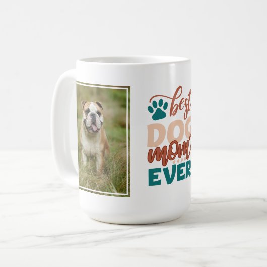 パーソナライズドフォト いちばんの愛犬のママ コーヒーマグカップ (正面左)