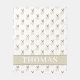 パーソナライズドフレンチィ（フォーンタンクリーム） フリースブランケット