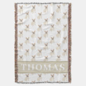 パーソナライズドフレンチィ（フォーンテンタン・クリーム） スローブランケット (正面縦)